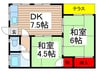 真々田貸家３号 2DKの間取り