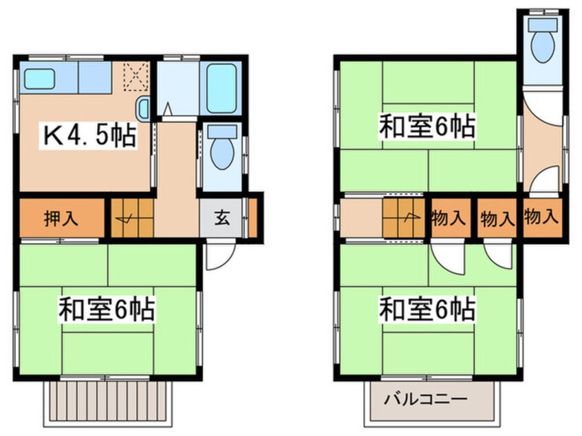 間取図 沼井貸家東