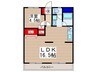 フラワーマンション 1LDKの間取り