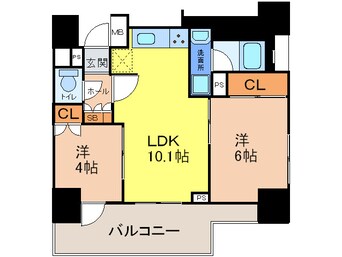 間取図 ﾊﾟ-ｸｱｸｼｽ仲御徒町(4号室)