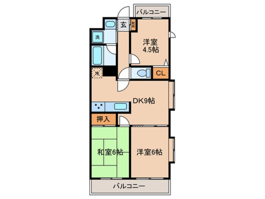 間取図 朝日プラザ綱島（407）