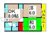 石橋マンション 2DKの間取り