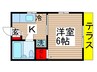 ソワサント成田 1Kの間取り