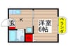ソワサント成田 1Kの間取り