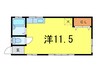 第三ライジングサン 1Rの間取り