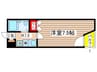 ビラ－ジュ・ド・フル－ル 1Kの間取り