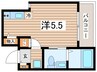 ストリ－ム元住吉 1Rの間取り