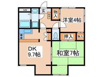 間取図 ﾍﾞﾙﾄﾋﾟｱ永山２