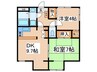 ﾍﾞﾙﾄﾋﾟｱ永山２ 2DKの間取り
