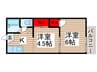 スクエア・ワン 2Kの間取り