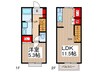 仮)川越市木野目新築メゾン 1LDKの間取り