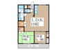 ビシクレッタ 2LDKの間取り