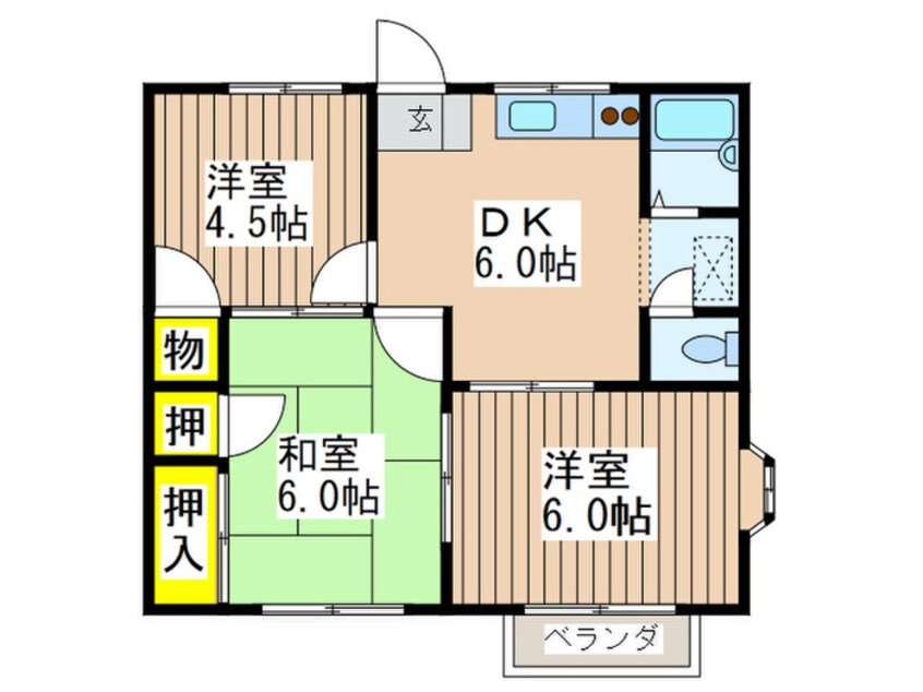 間取図 ﾄﾞﾐｰﾙ叶谷