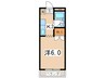 マンションＭＩＮＡＴＯ 1Kの間取り