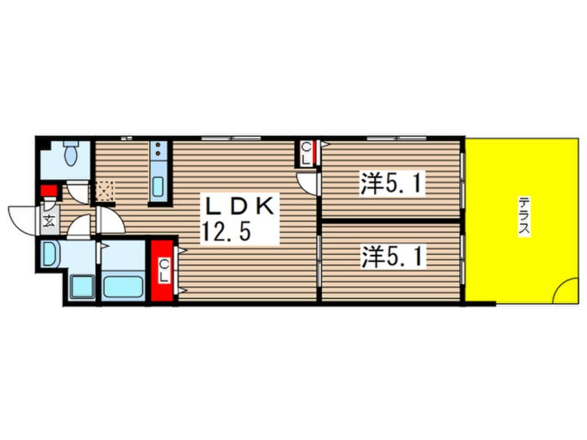 間取図 Ｐｒｉｍｅ Ｈｉｌｌｓ 千葉ｼﾃｨ