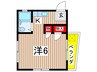 コーポ西国立 1Kの間取り