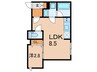 アトリオフラッツ清澄白河 1LDKの間取り