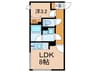 アトリオフラッツ清澄白河 1LDKの間取り