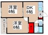 パレス初山 2DKの間取り