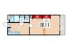 パールマンション(502) 1Kの間取り