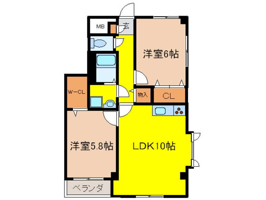 間取図 アム－ル・シャンテ是政