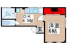 あずさビル 1DKの間取り