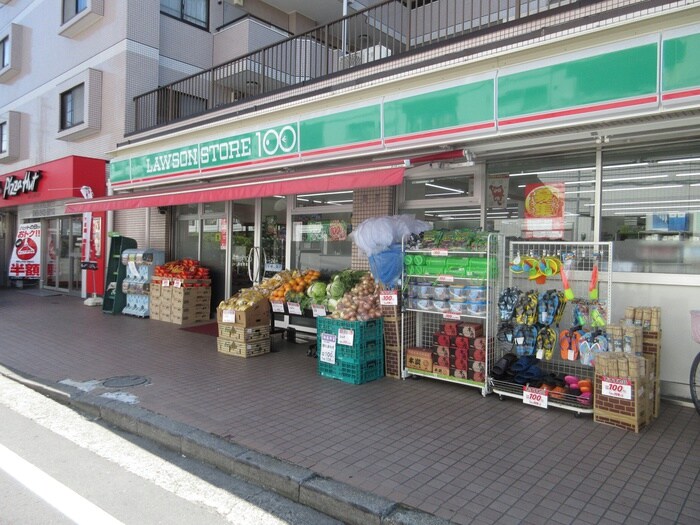 ローソンストア１００高田東店(コンビニ)まで450m ハイムサンフラワ－２