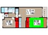 トゥインクル秋津 2LDKの間取り