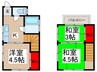 備後東貸家 3Kの間取り