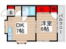 フジコーポ 1DKの間取り