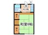レクティブ府中 1Kの間取り