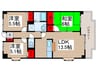 大新ヒルズ 3LDKの間取り