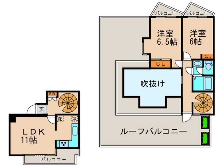 間取図 メゾネット駒沢