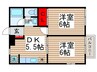 グリーンヒル飯野 2DKの間取り