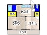 山田ハイツ 2Kの間取り