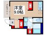 メイプルソラーナ 1Rの間取り