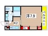 リブリ・オールパラン 1Kの間取り