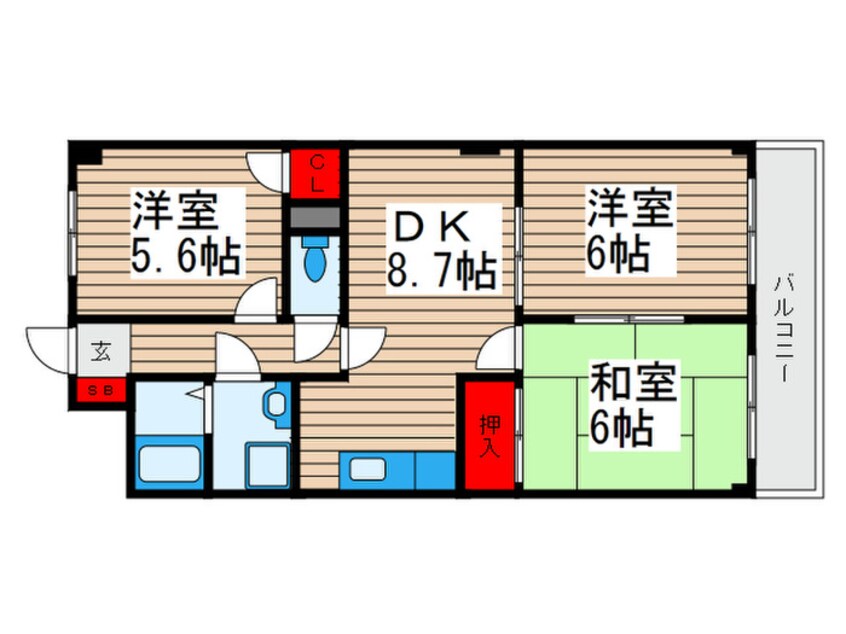 間取図 シティパル瑞江