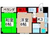 中原ﾏﾝｼｮﾝ 2Kの間取り