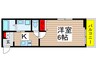 MELDIA八千代台Ⅱ 1Kの間取り