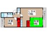 エスポア－ル如春堂 2LDKの間取り