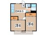 ワイルドコ－ポ２ 2DKの間取り