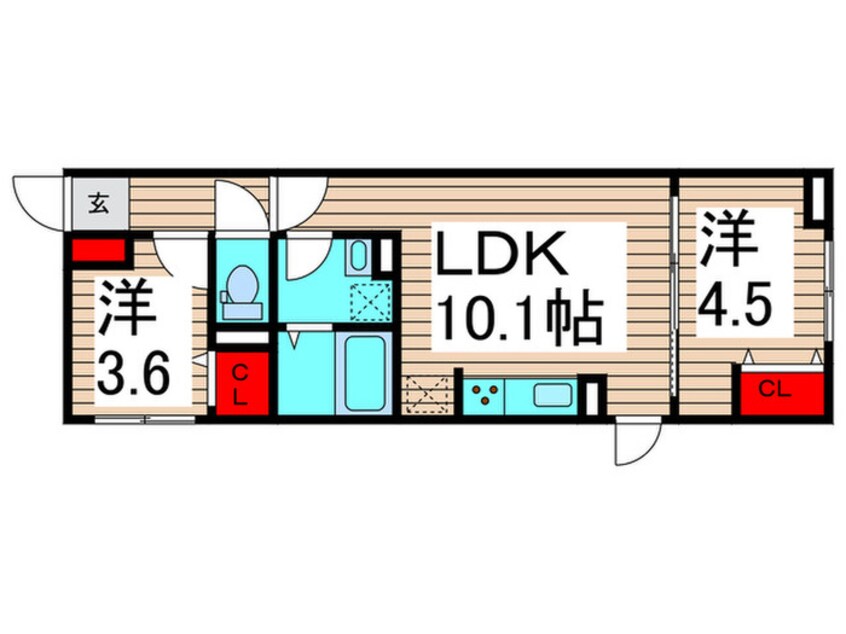 間取図 ルリアン綾瀬Ⅱ