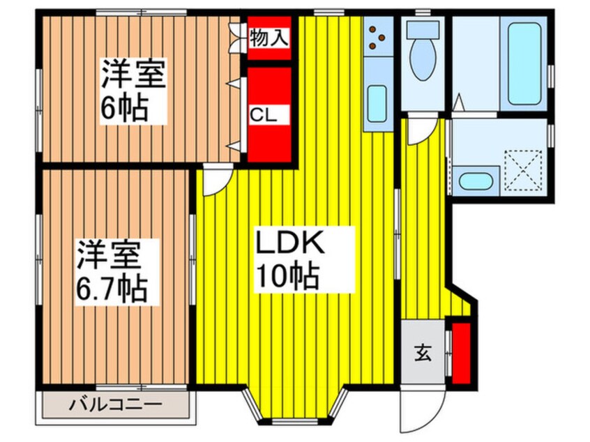 間取図 パークハイツしろやB棟