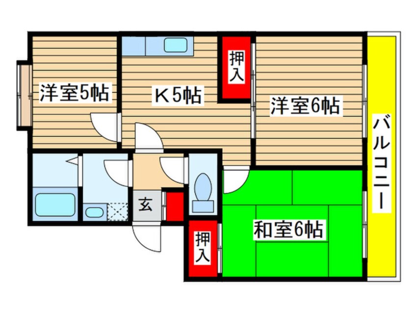 間取図 ヘルシ－北美