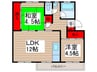 高塚団地2街区2棟（502） 2LDKの間取り