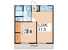 アネックスN 1LDKの間取り