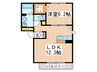 ドエルEBINA 1LDKの間取り