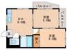 コーポメーソンリー 2DKの間取り