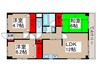 木崎台ﾏﾝｼｮﾝ 3LDKの間取り